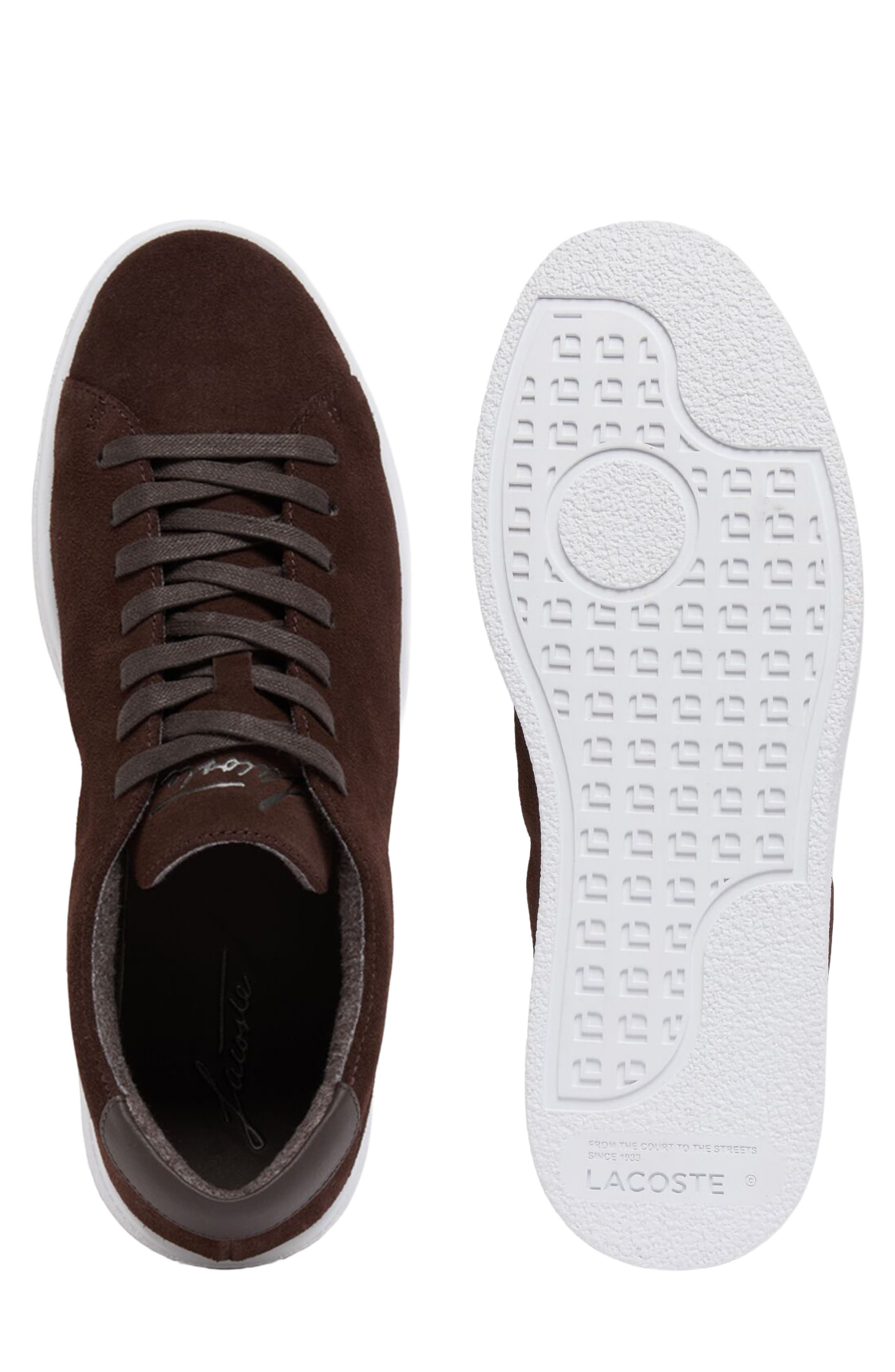 Linecourt Leather Sneaker, Alternate, color, DARK BROWN/ WHITE