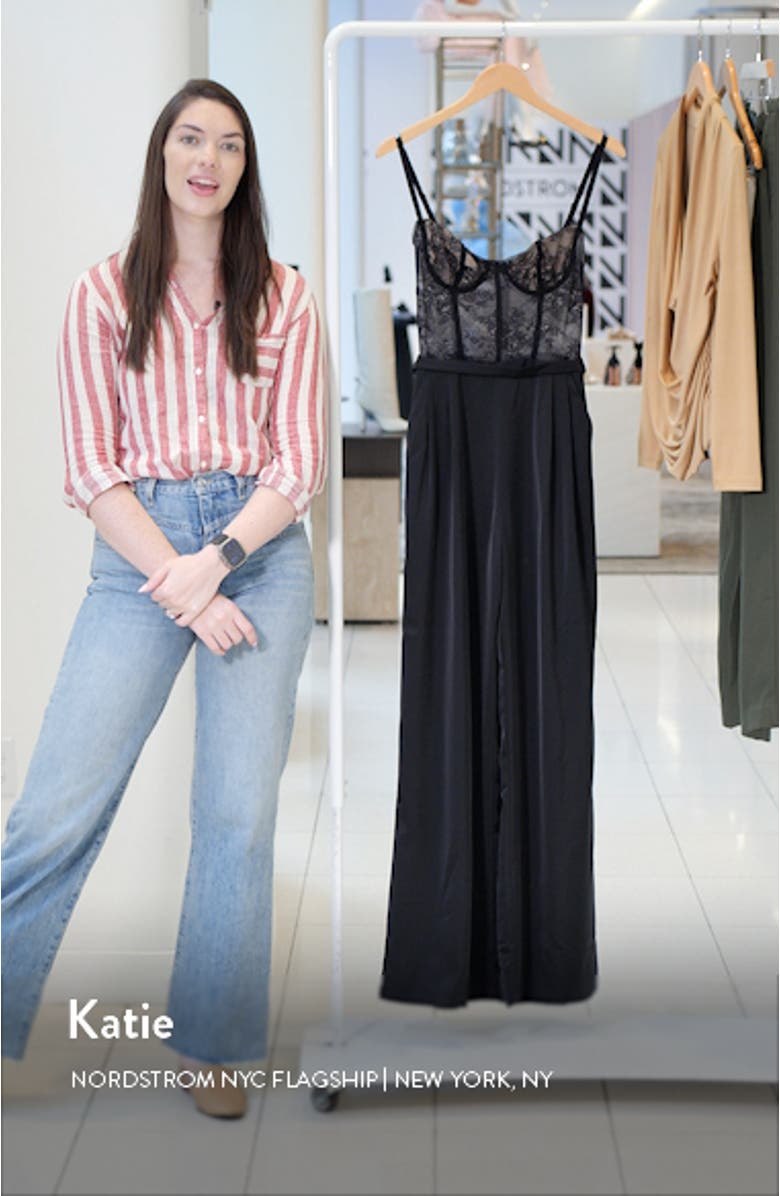 Tink Lace Corset Bodice Wide Leg Jumpsuit, sales video thumbnail