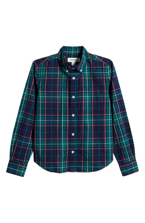 Kids' Plaid Long Sleeve Button-Down Shirt (Big Kid)