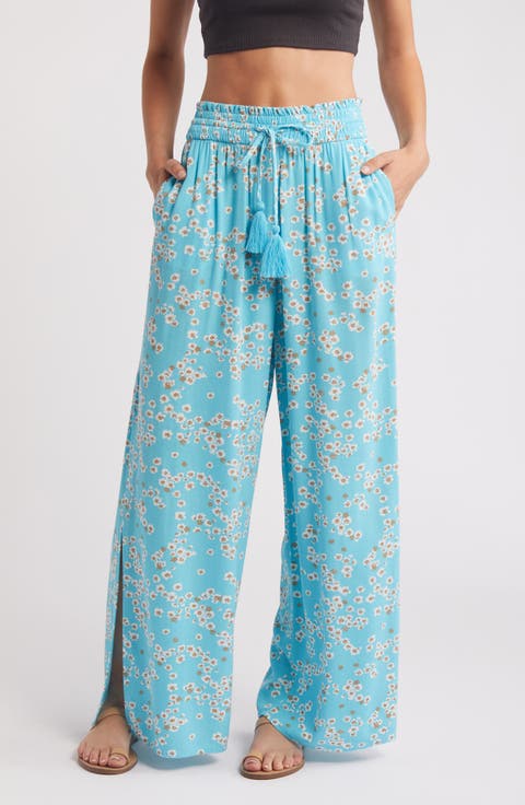 Tropical Rhythm Wide Leg Drawstring Waist Pants