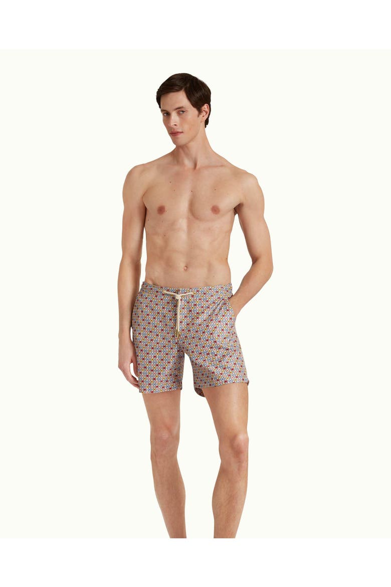 Bulldog Drawcord Mid Length Swim Shorts, Alternate, color, WHITE SAND
