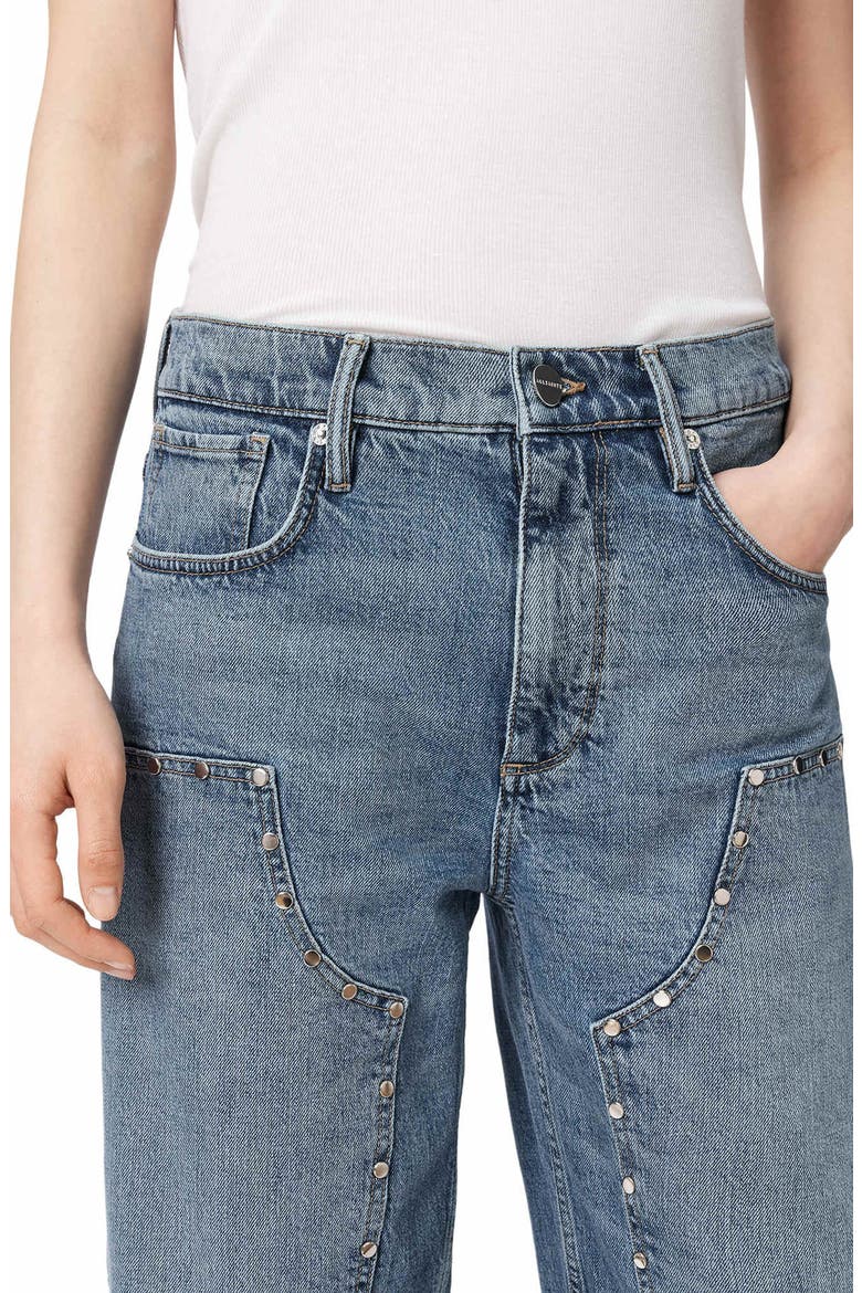 Sadie Studded Wide Leg Jeans, Alternate, color, LIGHT INDIGO