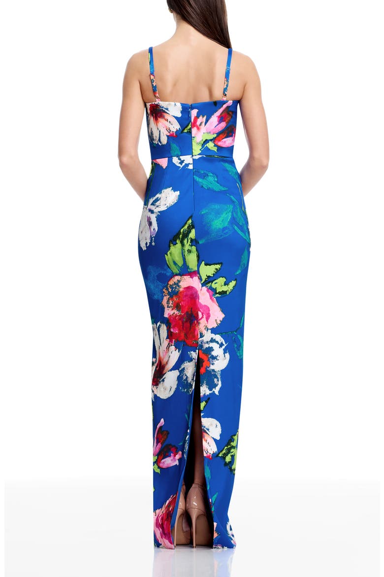 Elijah Placed Floral Sheath Gown, Alternate, color, COBALTMULTI