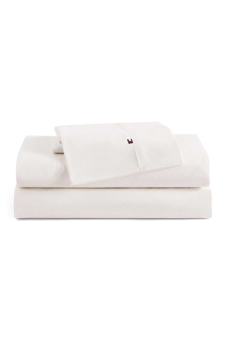 Cotton Percale Sheet Set, Main, color, NATURAL