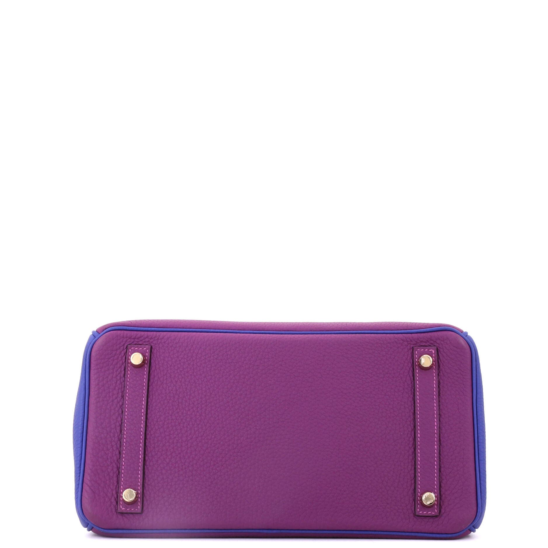 Birkin Handbag Bicolor Togo with Brushed Gold Hardware 30, Alternate, color, Purple