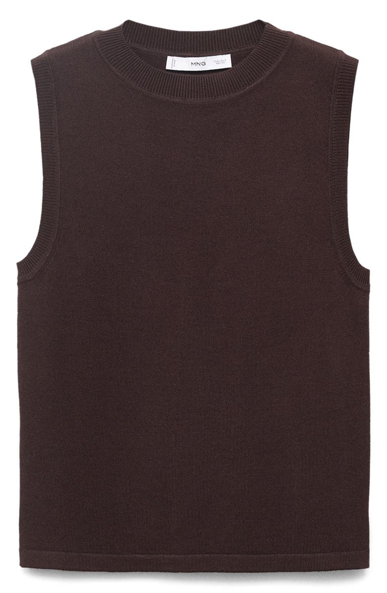MANGO Mock Neck Sweater Tank, Alternate, color, Chocolate