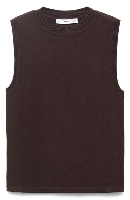 Mango Mock Neck Sweater Tank In Brown