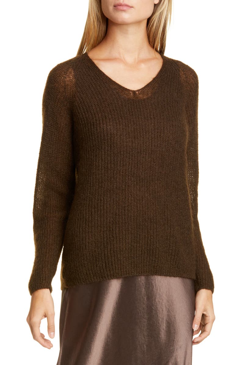 Max Mara Leisure Mohair & Wool Blend V-Neck Sweater, Main, color, 