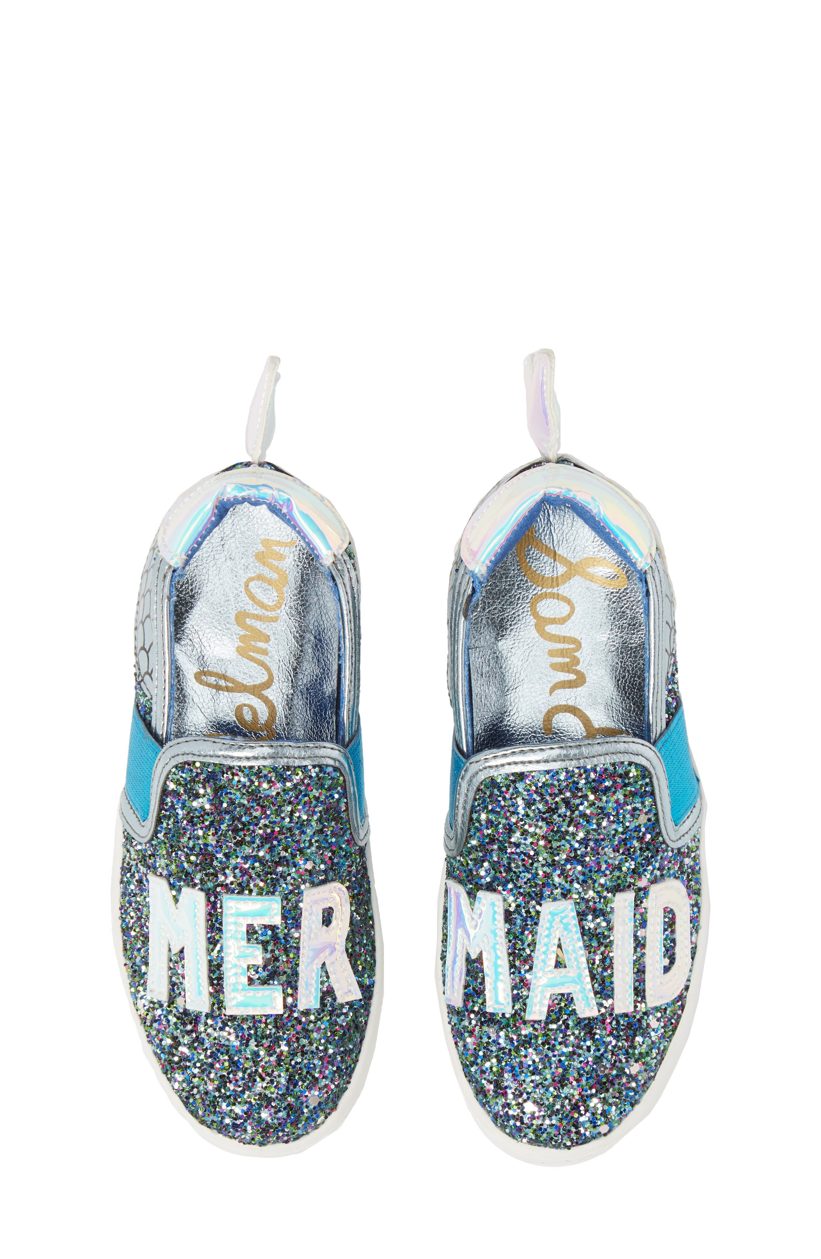 Blane Slip-On Sneaker, Main, color, BLUE GLITTER