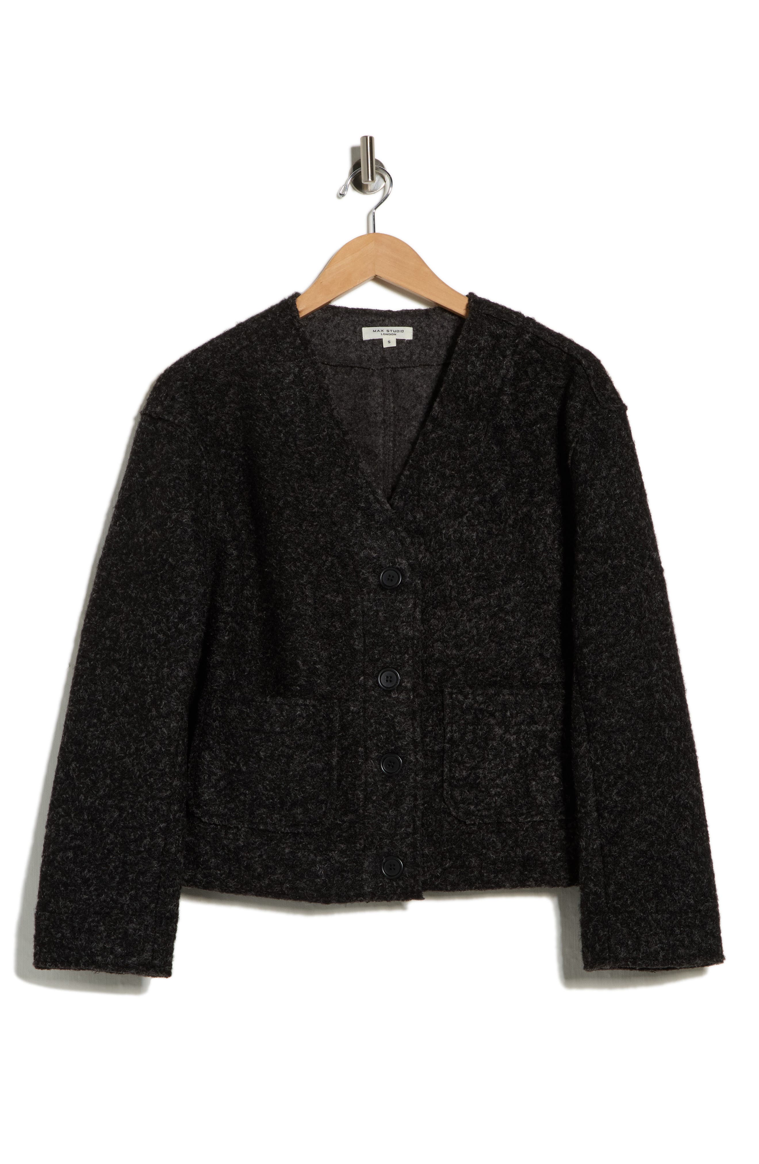 MAX STUDIO Bouclé Crop Sweater Jacket