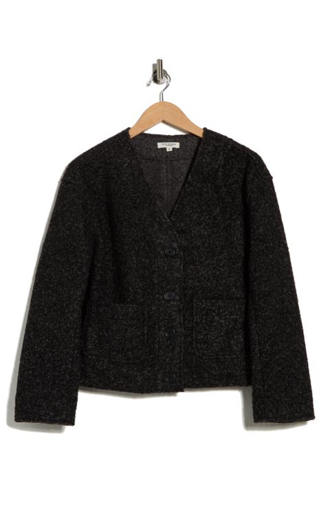 Bouclé Crop Sweater Jacket