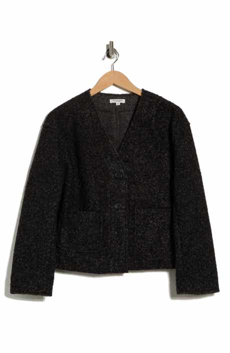 MAX STUDIO Bouclé Crop Sweater Jacket