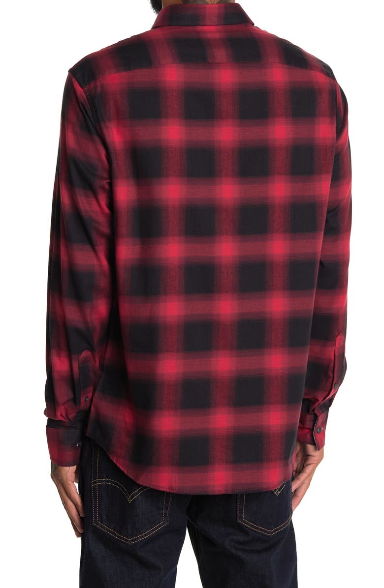 Michael Kors Plaid Long Sleeve Brushed Flannel Shirt, Alternate, color, 