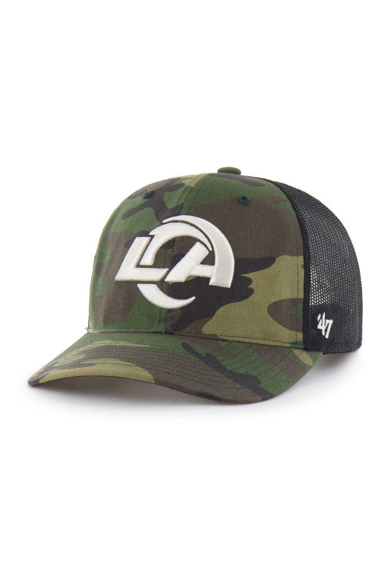 Men's '47  Camo Los Angeles Rams Trucker Adjustable Hat, Main, color, Camo