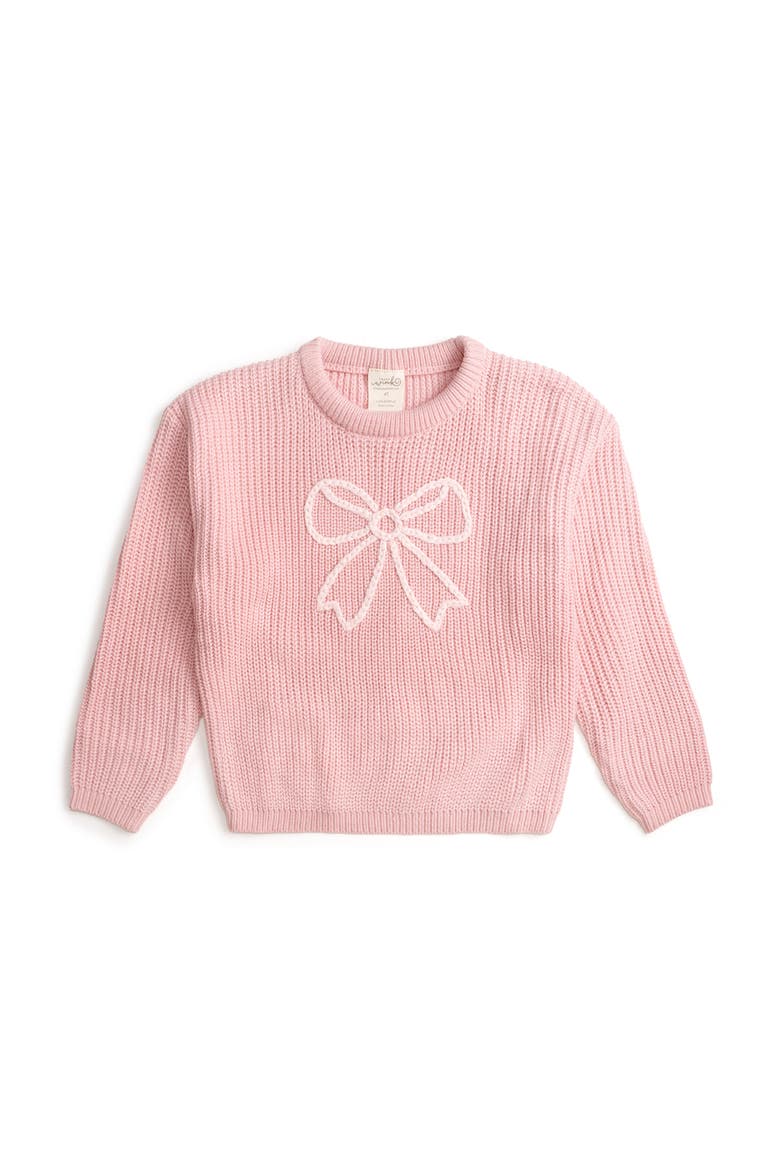 Bow Knit Sweater, Main, color, Blush Pink