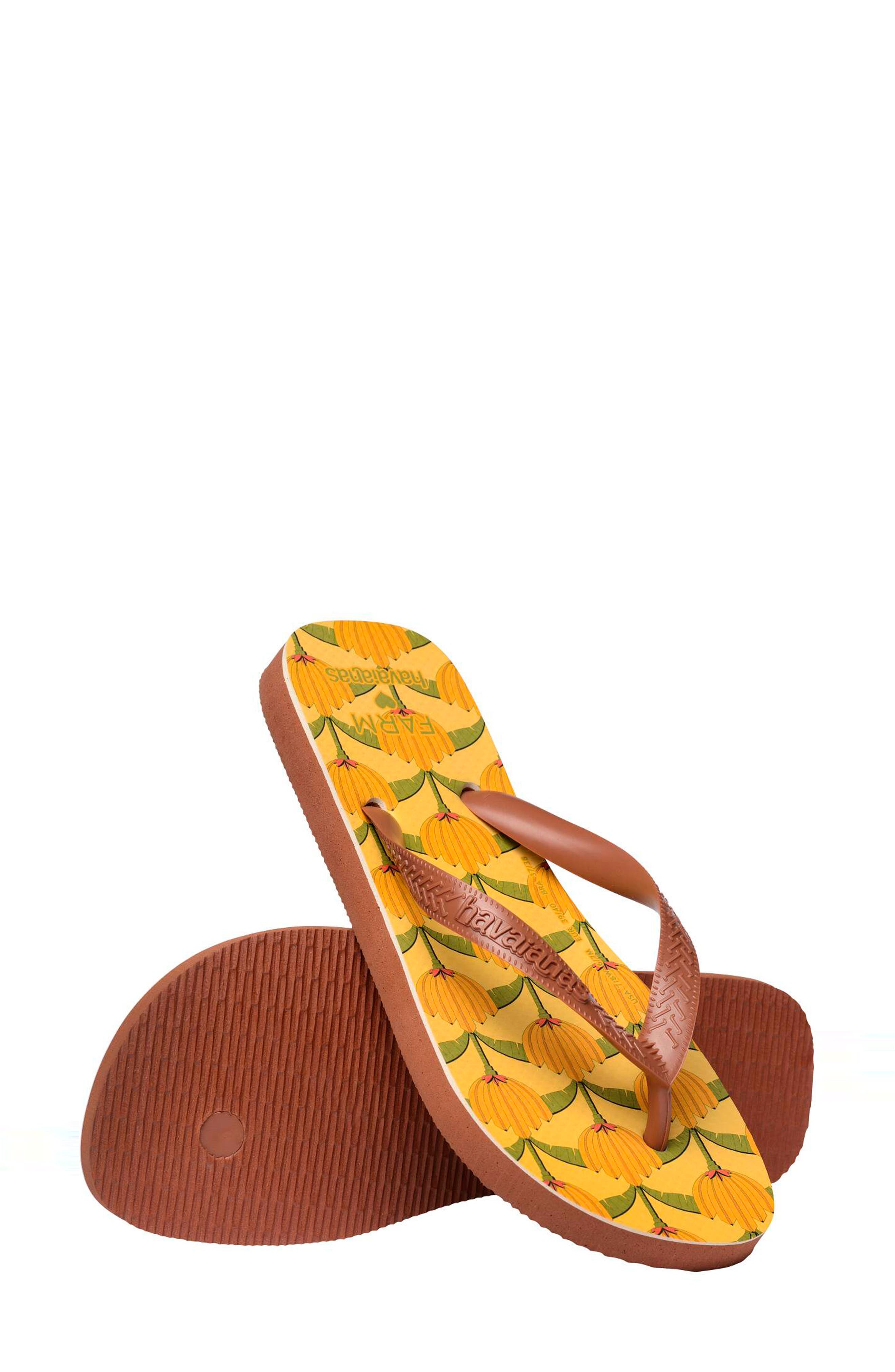 Havaianas x FARM Rio Bandana Deco Flip Flop, Alternate, color, Rust