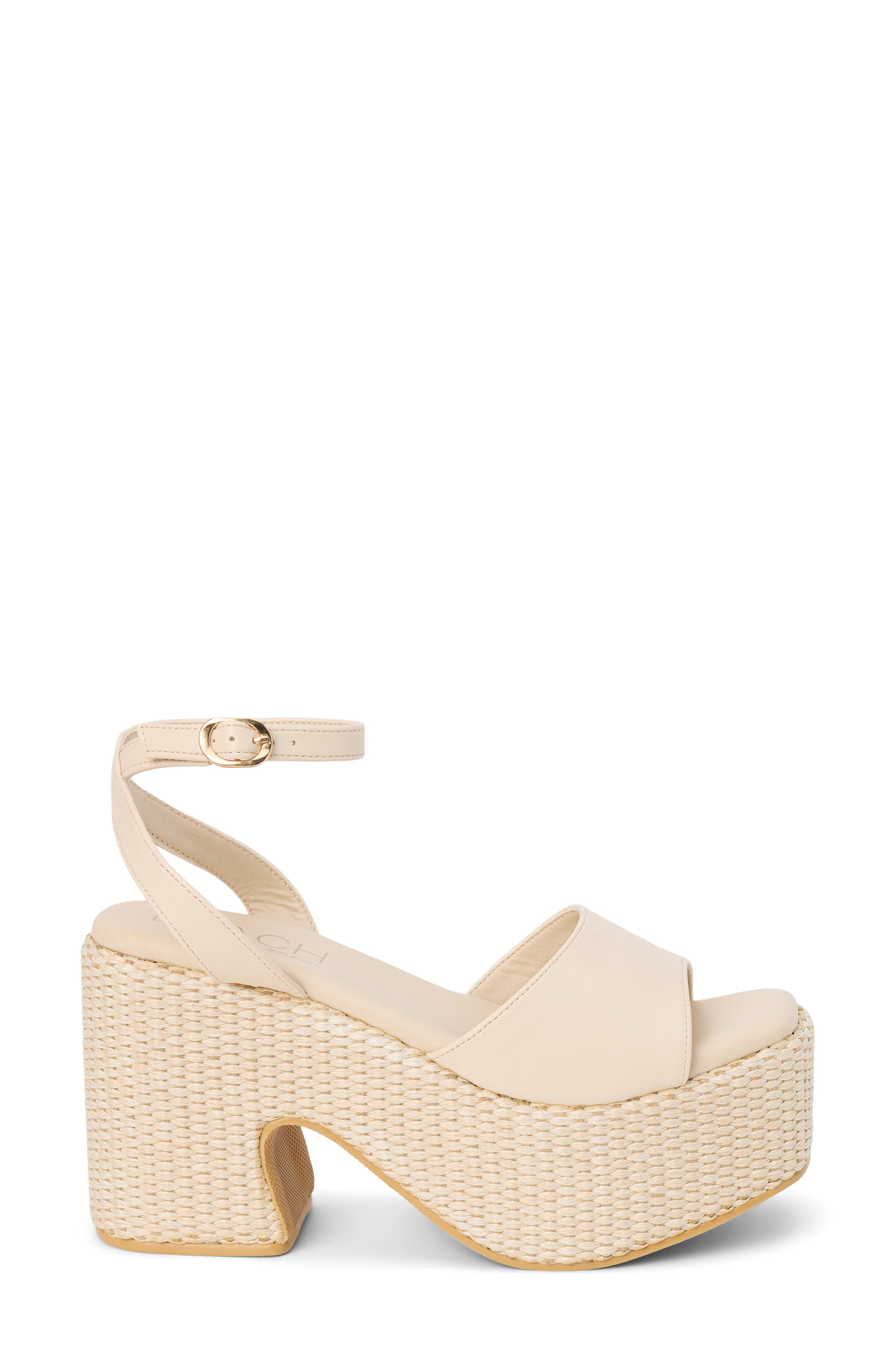 Arden Ankle Strap Platform Sandal, Alternate, color, IVORY
