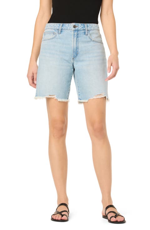 Easy Raw Hem Bermuda Shorts