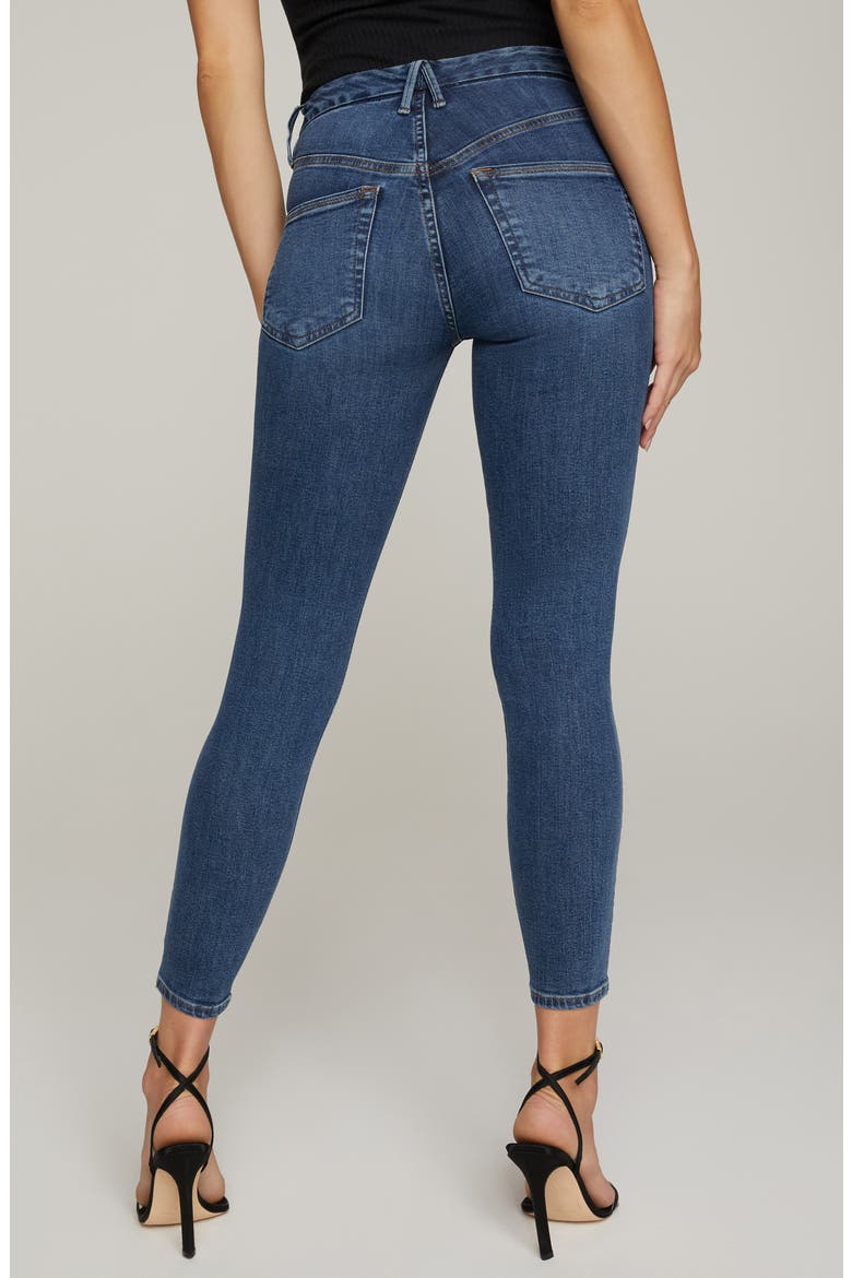 Extreme V High Waist Ankle Skinny Jeans, Alternate, color, BLUE615