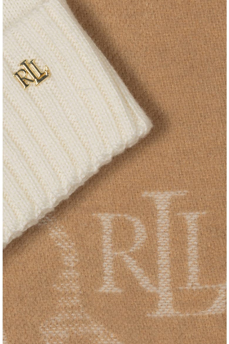 Equestrian Scarf & Beanie Set, Alternate, color, LAUREN CAMEL