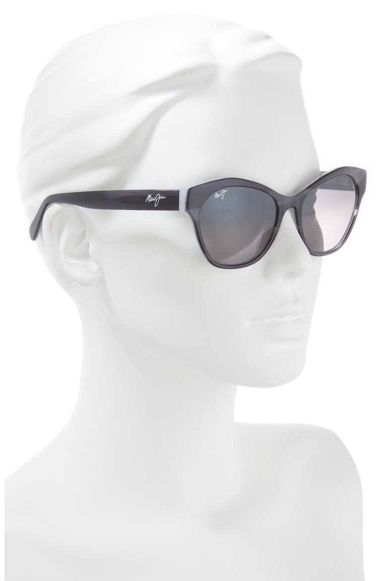 55mm Polarized Cat Eye Sunglasses, Alternate, color, BLACK BLACK GREY