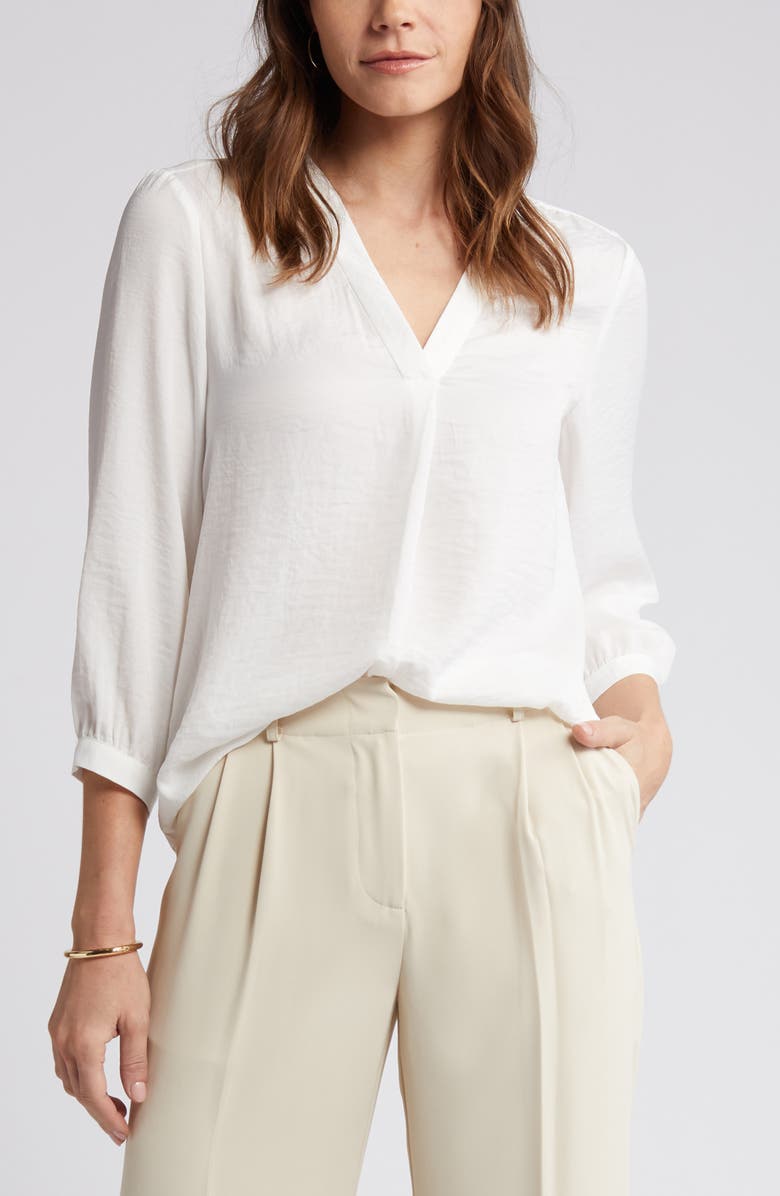 Vince Camuto Rumple Satin Top, Alternate, color, New Ivory