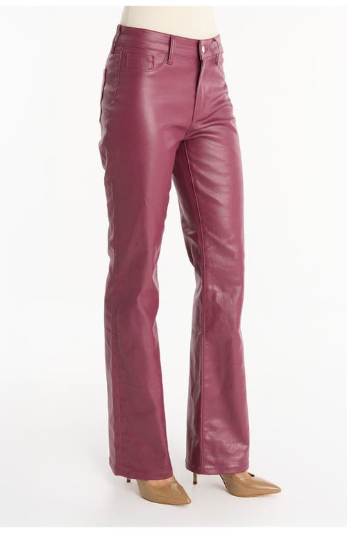 The Noli Shop Aria Coated Flare Jean Petite In Purple