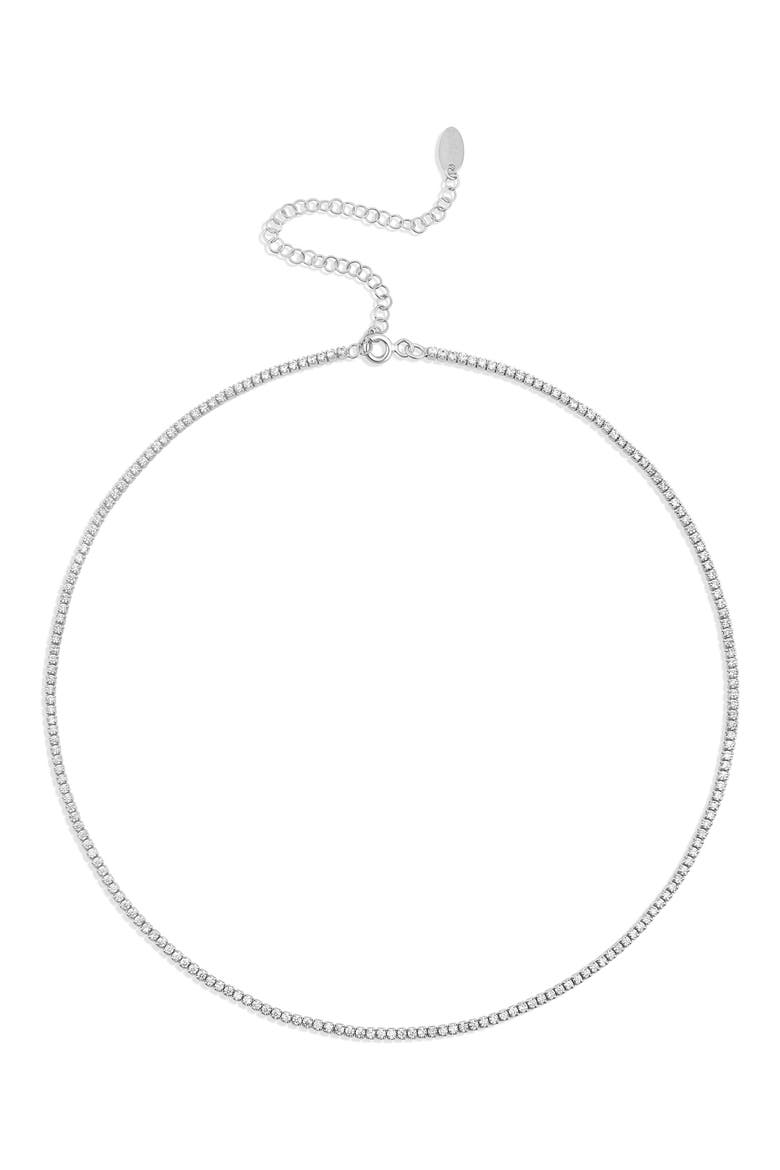Celine Tennis Choker Necklace, Main, color, SILVER
