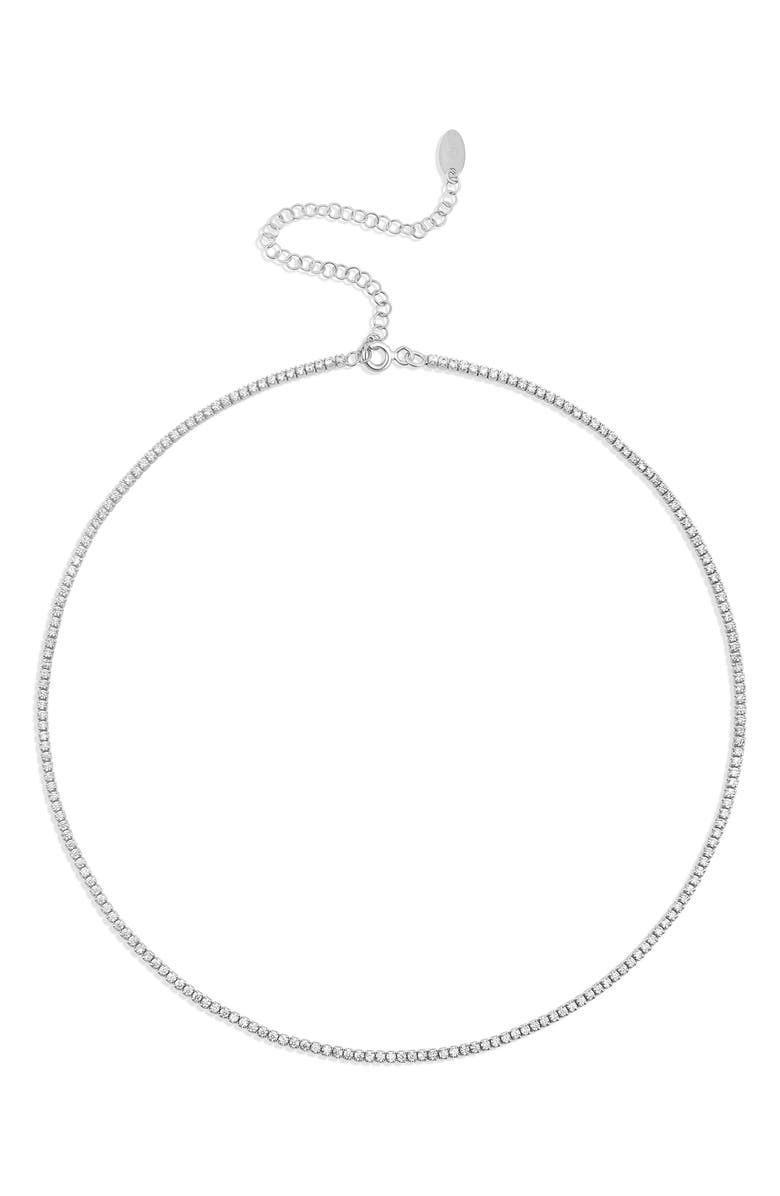 SHYMI Celine Tennis Choker Necklace, Main, color, Silver