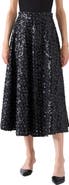 Akris punto Starry Sky Sequin Denim Midi Skirt
