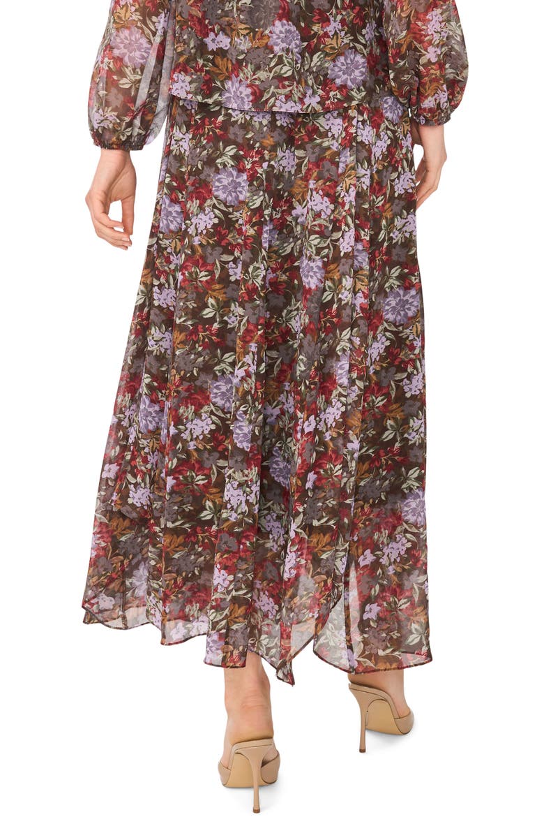 Print Maxi Skirt, Alternate, color, SADDLE BROWN