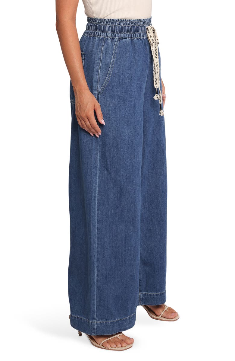 Petal & Pup Jenni Drawstring Wide Leg Denim Pants, Alternate, color, Denim