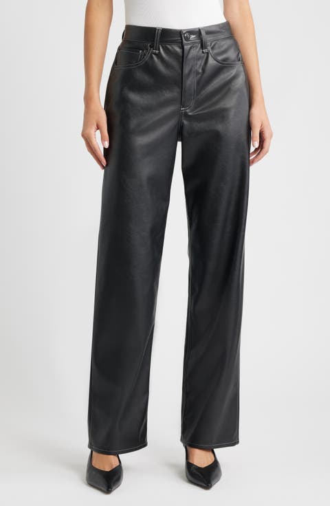 Shea Faux Leather Straight Leg Pants
