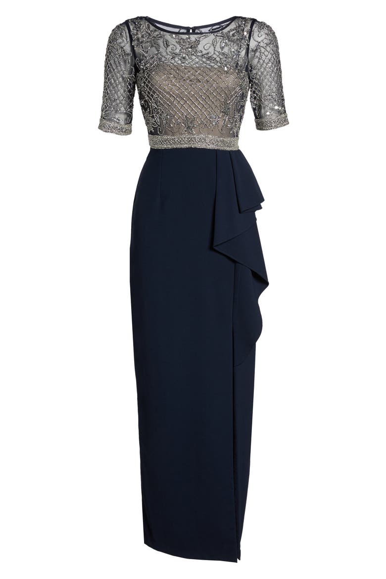 Beaded Gown, Alternate, color, MIDNIGHT