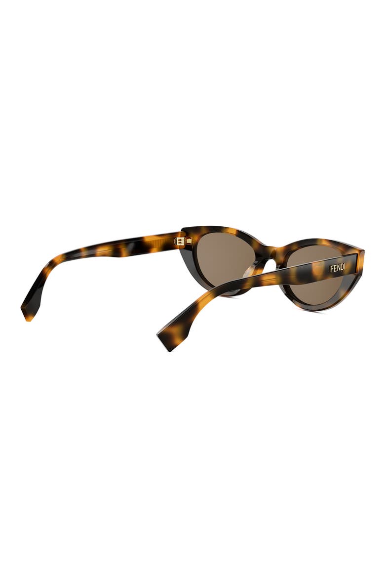 Lettering 51mm Oval Sunglasses, Alternate, color, DARK HAVANA / BROWN