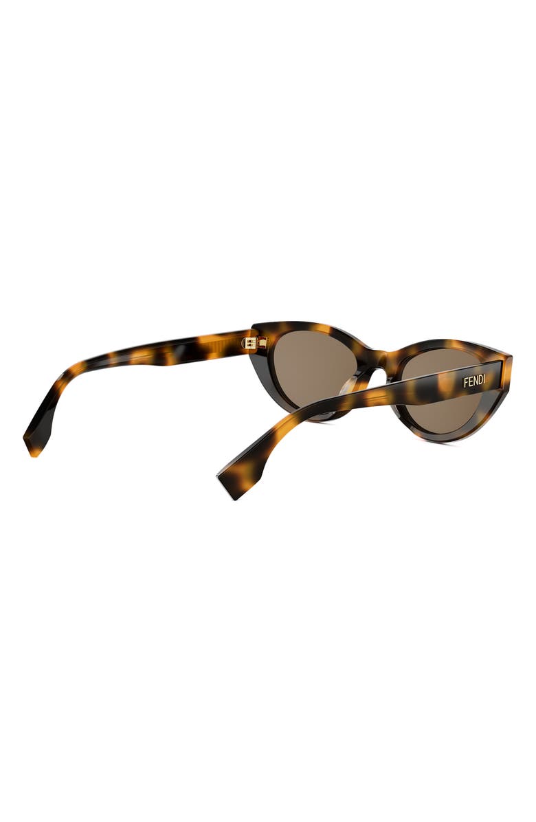 Fendi Lettering 51mm Oval Sunglasses, Alternate, color, Dark Havana / Brown