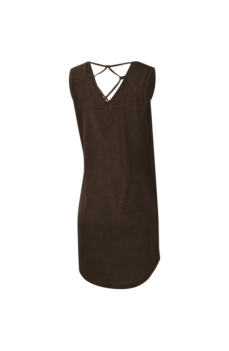 G-III 4HER BY CARL BANKS Women's G-III 4Her by Carl Banks Brown Cleveland Browns Game Time Swim V-Neck Cover-Up Dress, Alternate, color,