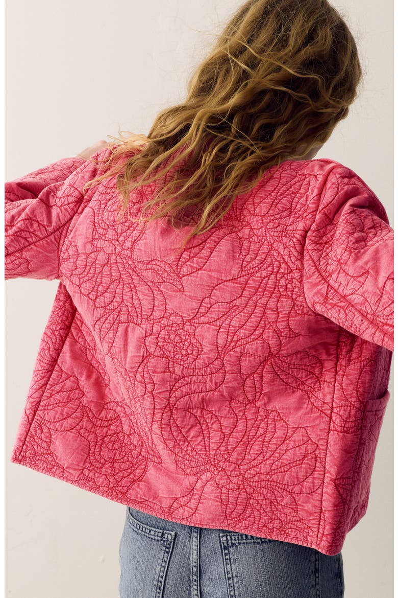 Garment Dye Quilted Cotton Jacket, Alternate, color, PINK