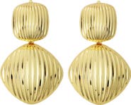 Panacea Textured Double Circle Drop Earrings