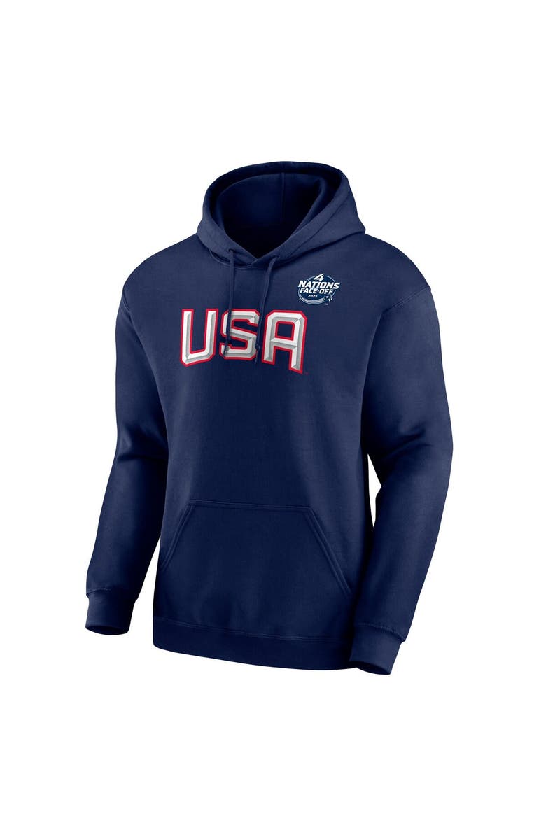 FANATICS Men's Fanatics Navy USA 2025 4 Nations Face-Off Fleece Pullover Hoodie, Alternate, color, 