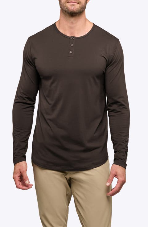 AO Curved Hem Long Sleeve Henley