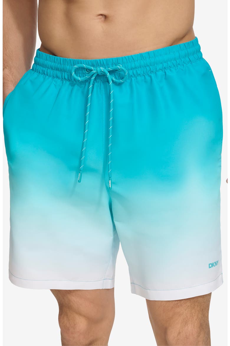 Core Volley Ombré Swim Trunks, Main, color, TURQUOISE