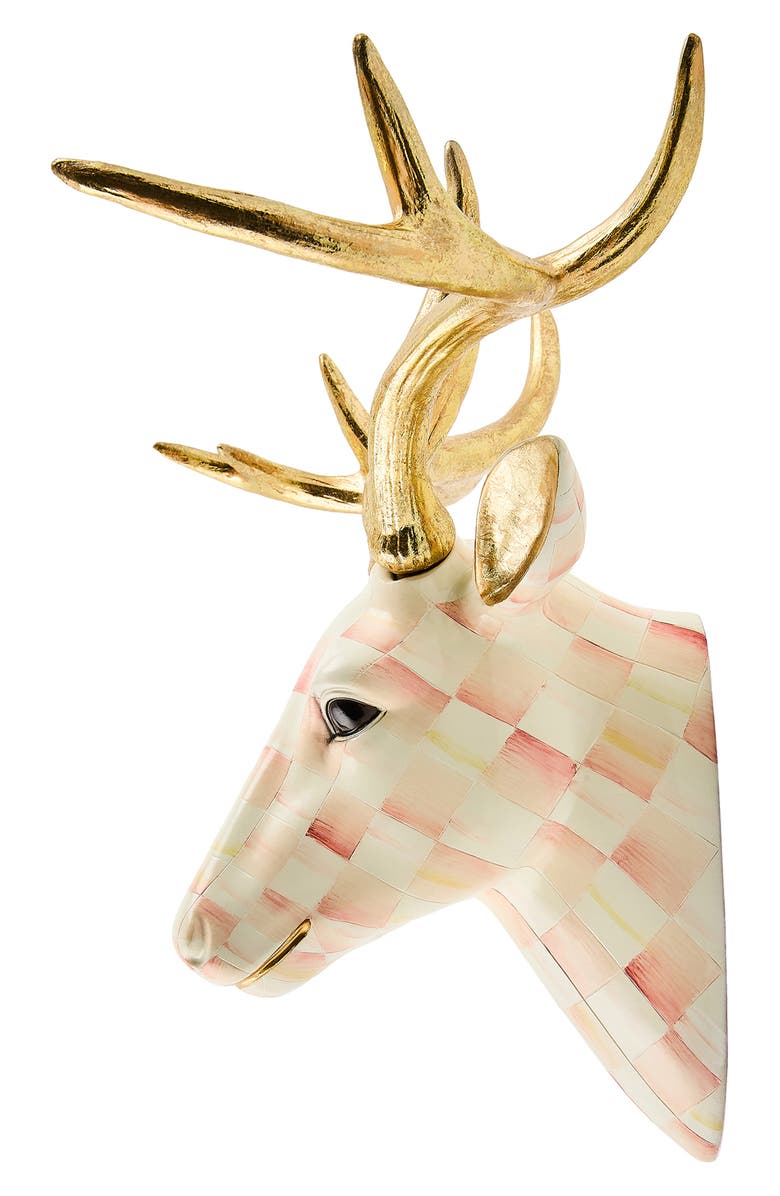 MACKENZIE CHILDS Rosy Check Deer Wall Decor, Alternate, color, Rosy