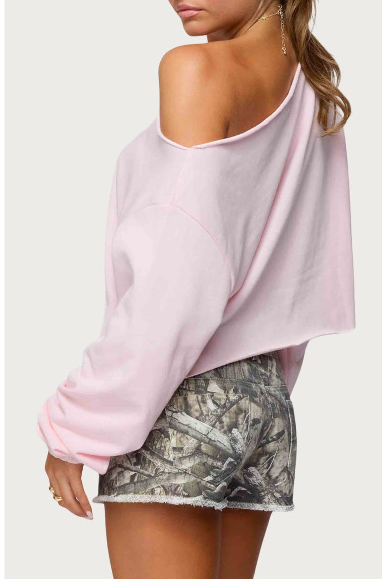 Aveline One-Shoulder Sweatshirt, Alternate, color, LIGHT-PINK