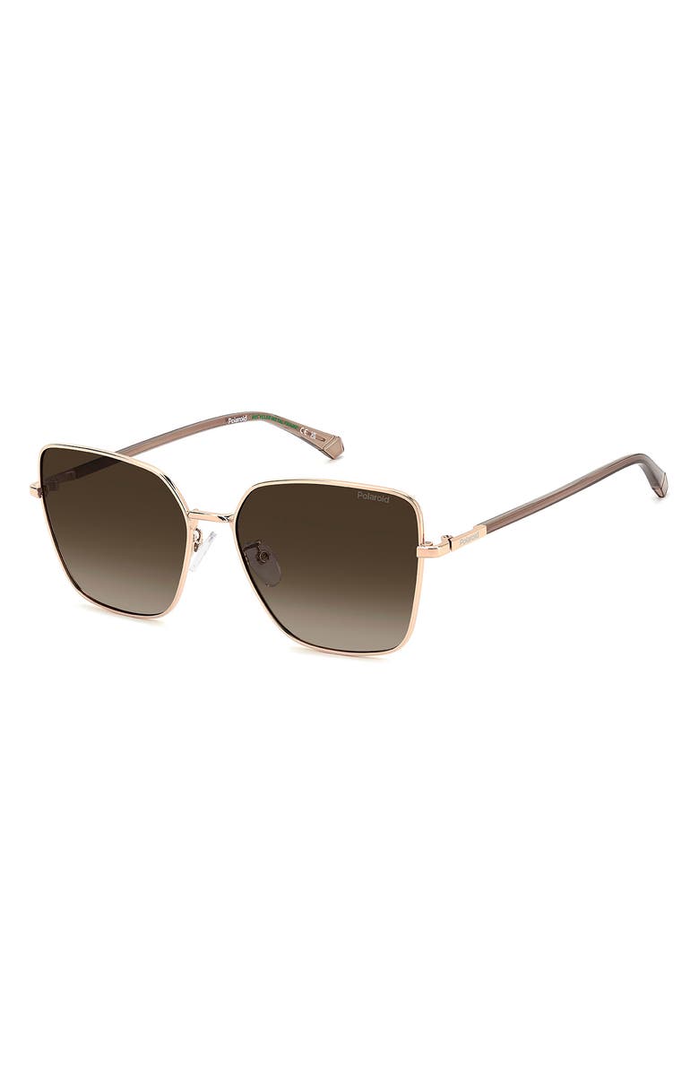 Polaroid 59mm Polarized Butterfly Sunglasses, Alternate, color, Gold Copper/ Brown Sf Pz
