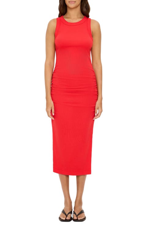 Wren Side Slit Sleeveless Body-Con Midi Dress