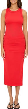 Michael Stars Wren Side Slit Sleeveless Body-Con Midi Dress