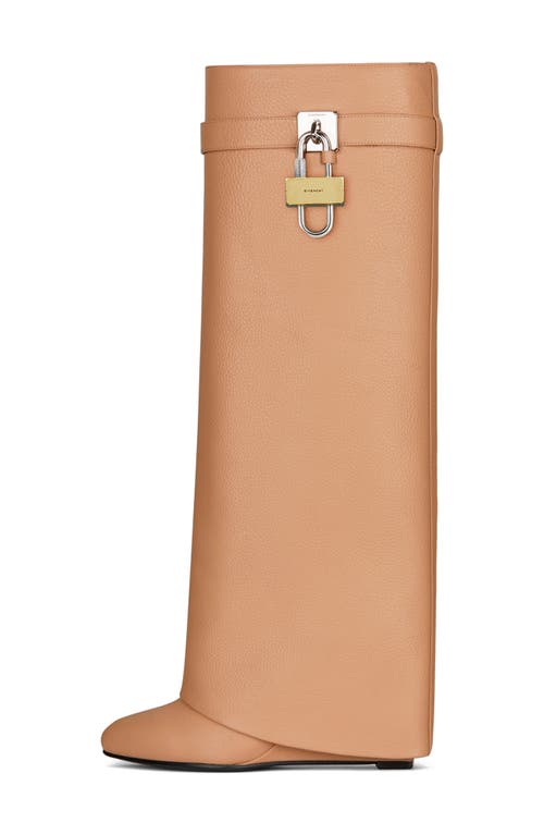 Givenchy Women's Shark Lock Pant Boots In Grained Leather In Beige