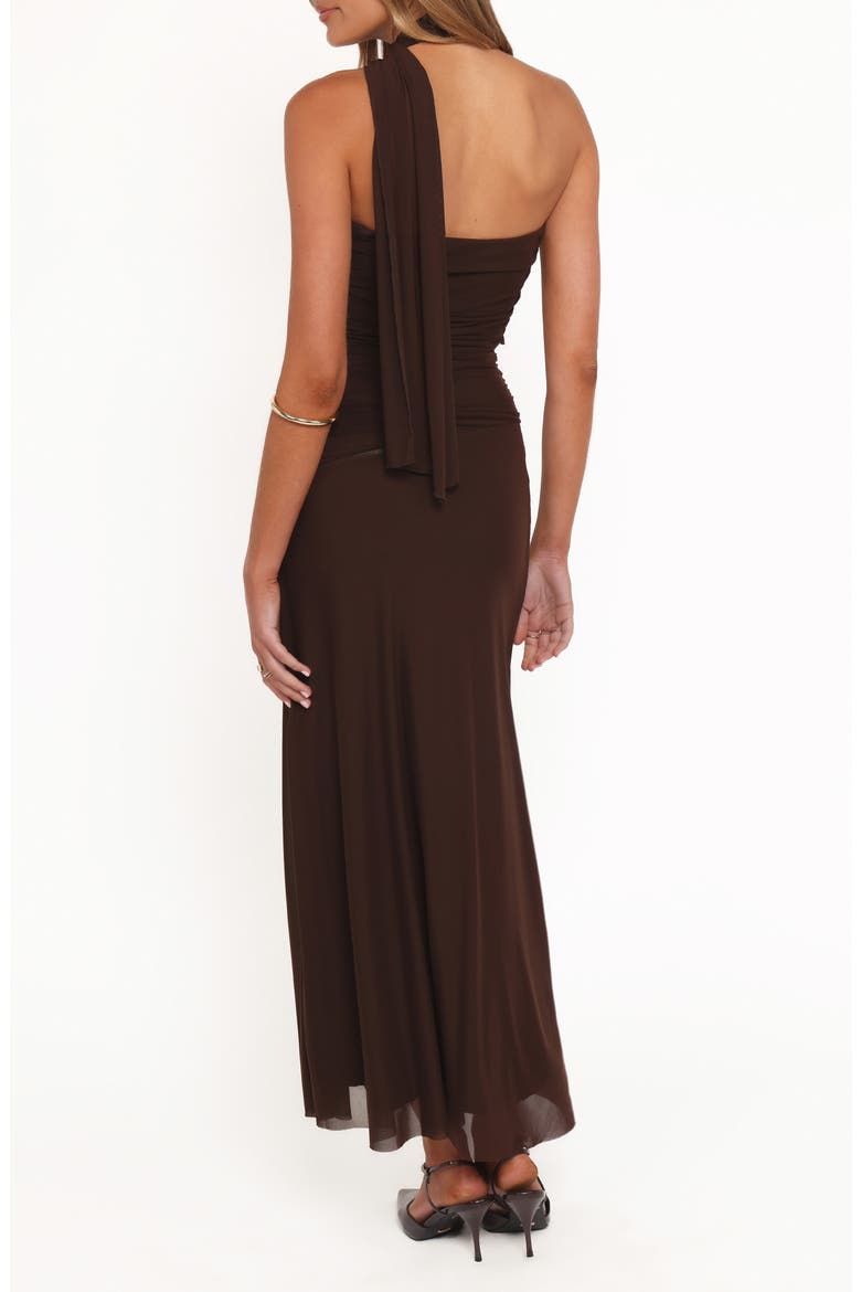 Charly One-Shoulder Maxi Dress, Alternate, color, BROWN