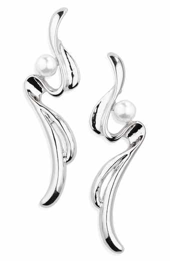 Tasha Faux Pearl Swirl Drop Earrings